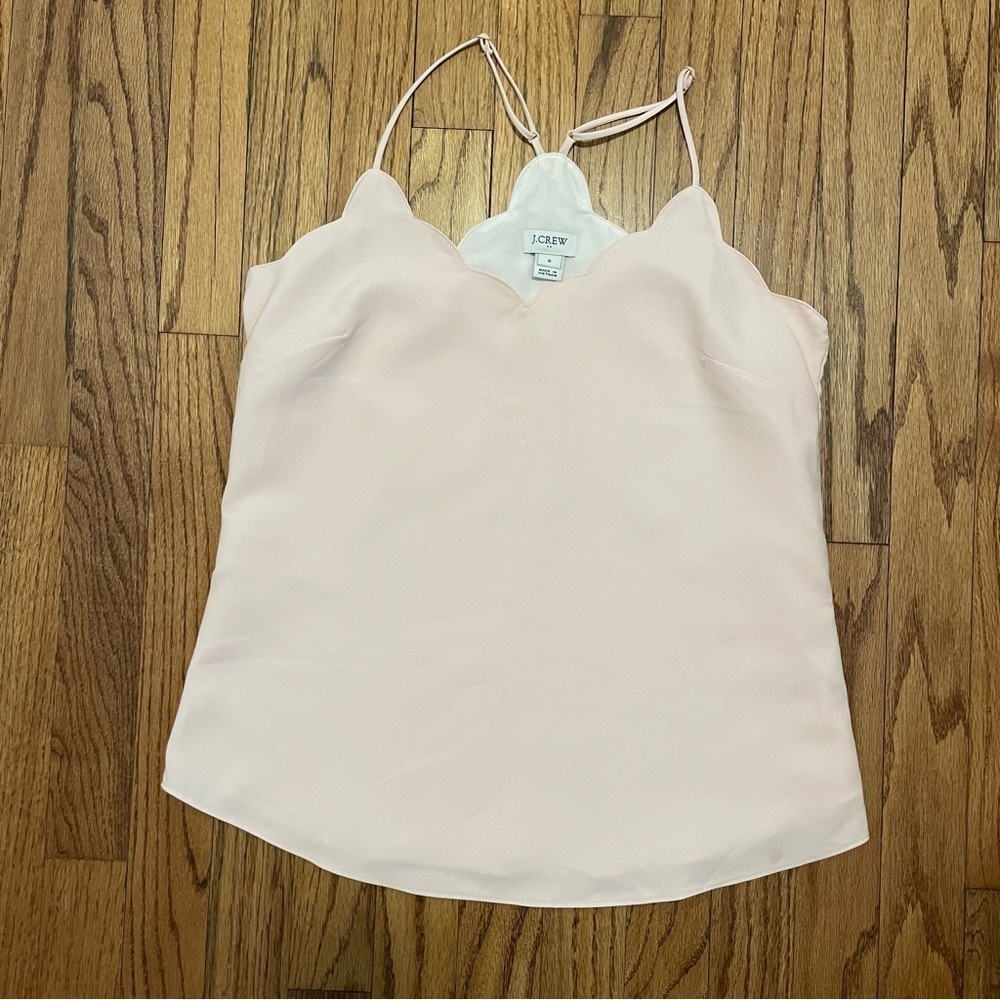 Women’s J. Crew light pink scalloped tank top, size 0